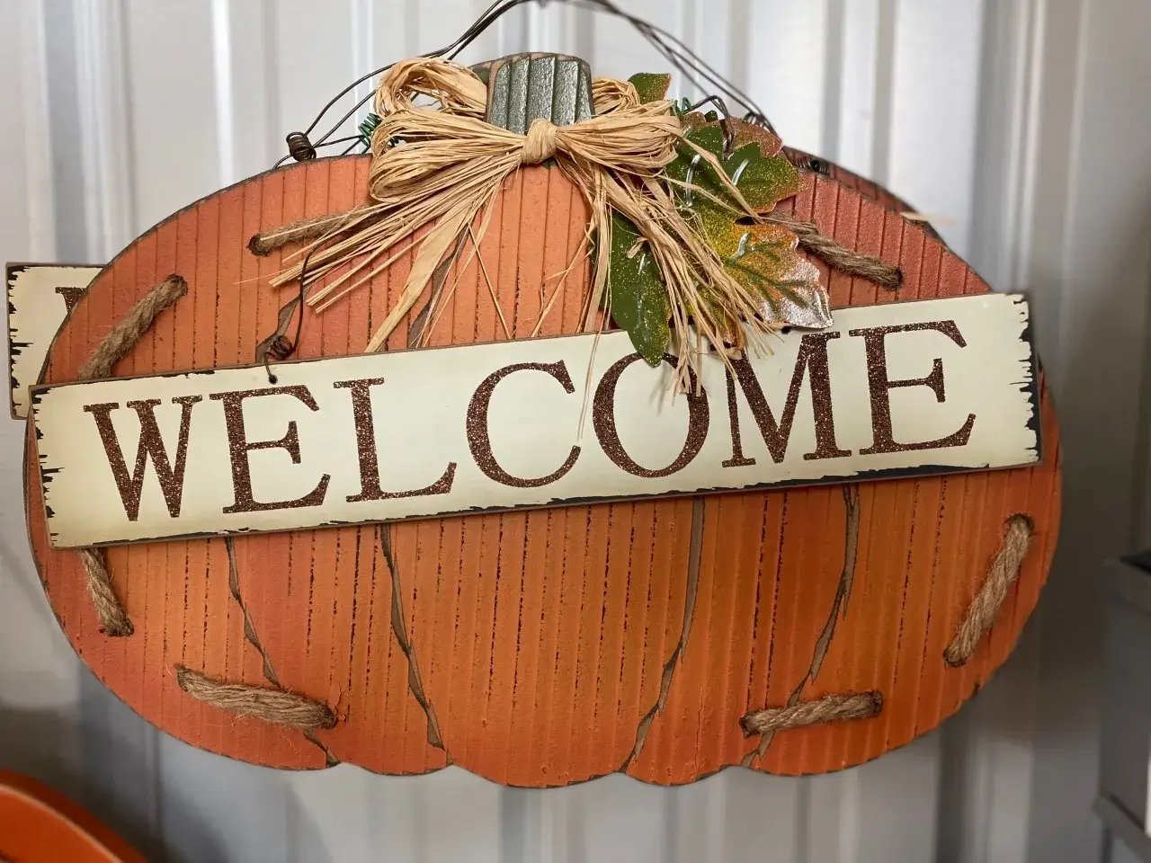 Decorative Pumpkin Welcome Sign