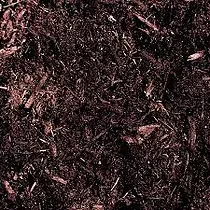 Dyed Cedar Mulch Brown Black Red Rich organic soil with dark texture